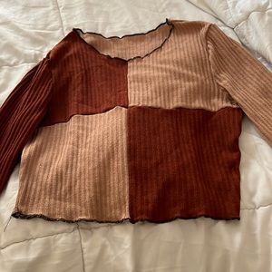 2 tone brown color crop top !!